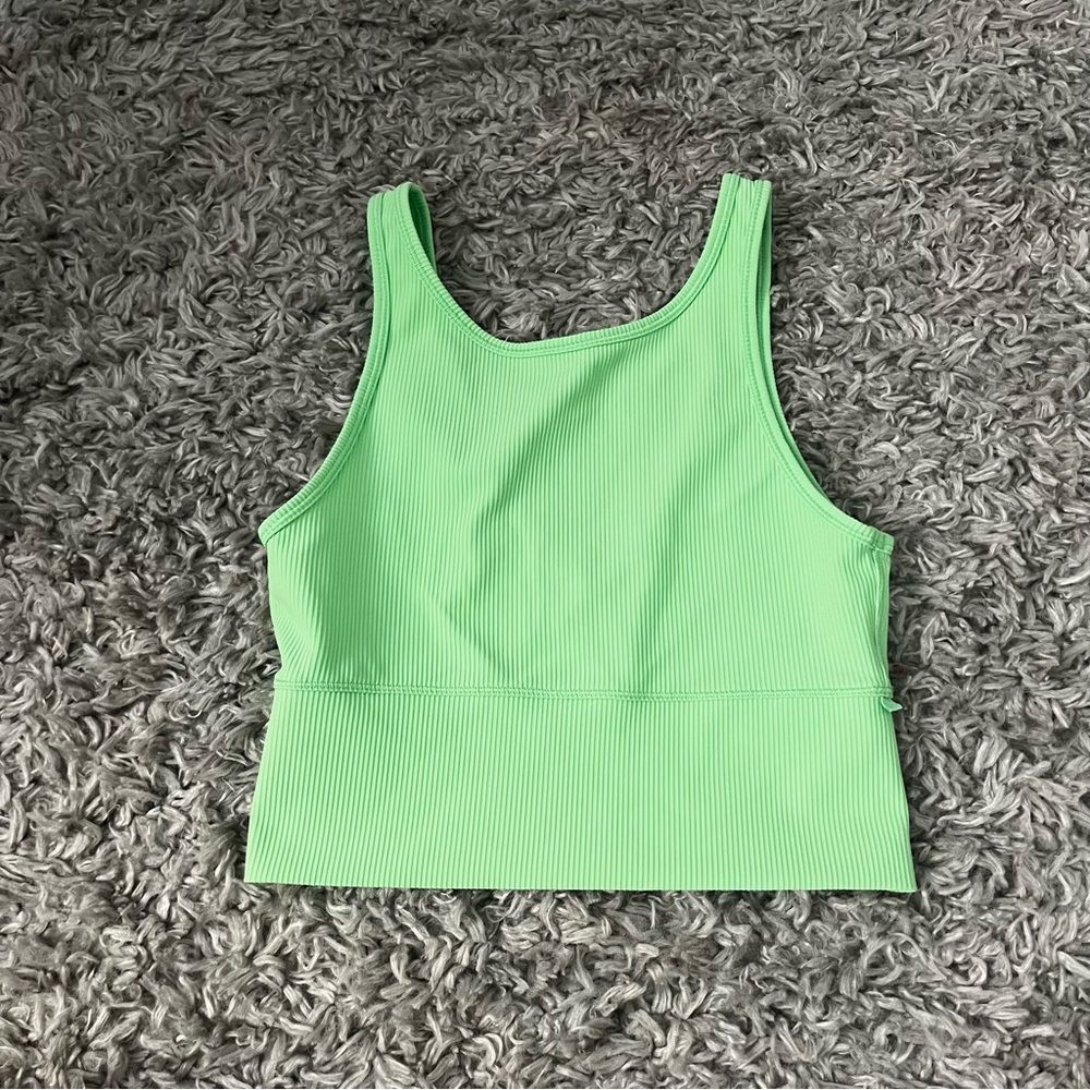 Lululemon scream green power pivot tank size 6